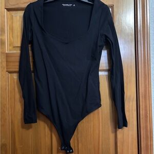 Abercrombie & Fitch Black Scoop Neck Bodysuit